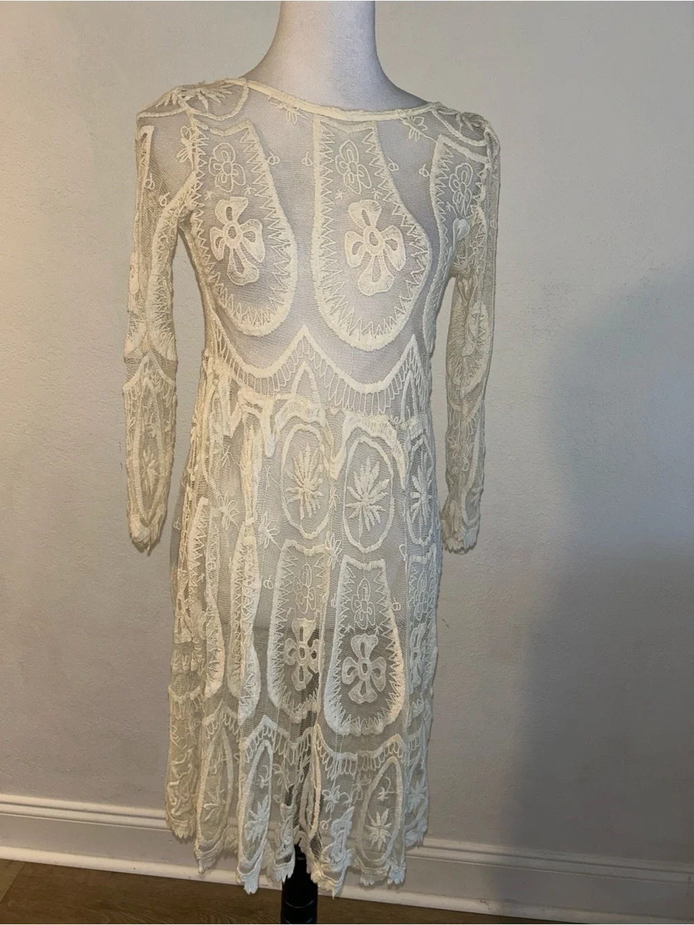 Free People ivory Lace Beach Cover-Up Dress